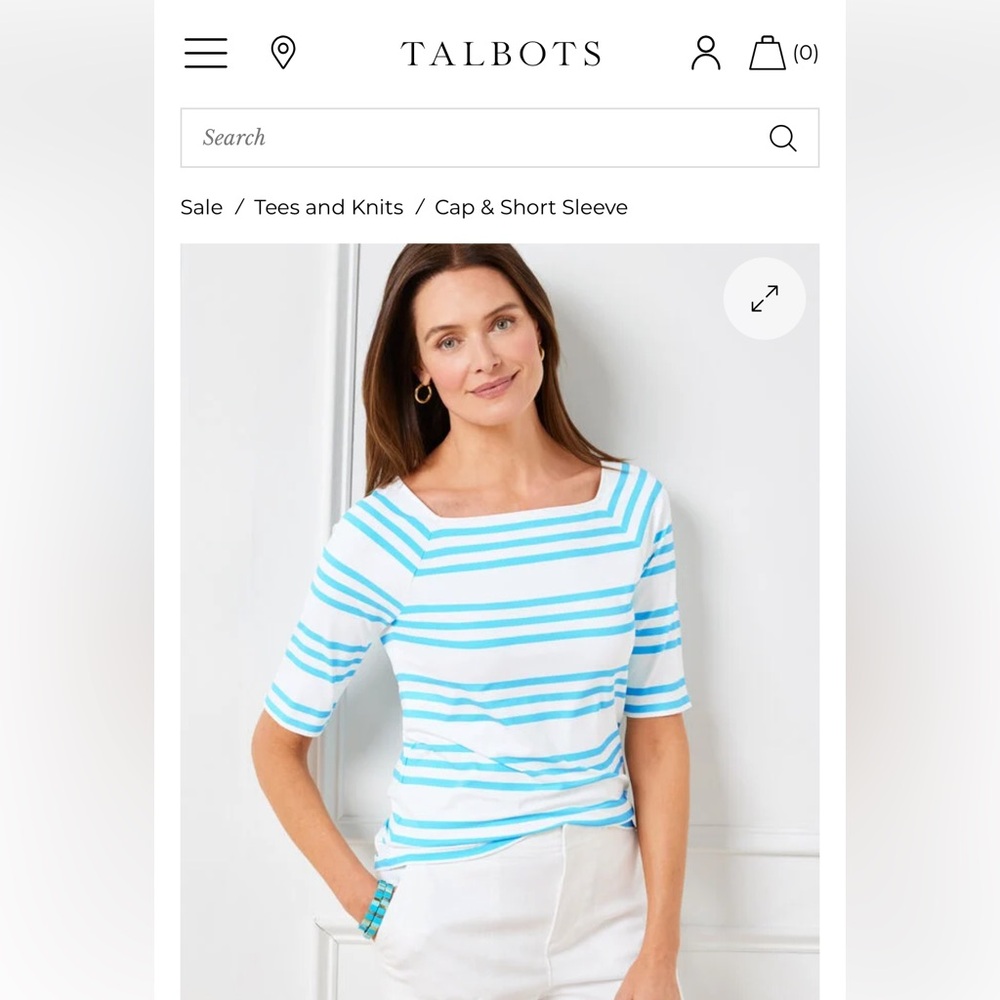Talbots Effortless Jersey Raglan Tee-Cheerful Stripe. Worn about twice